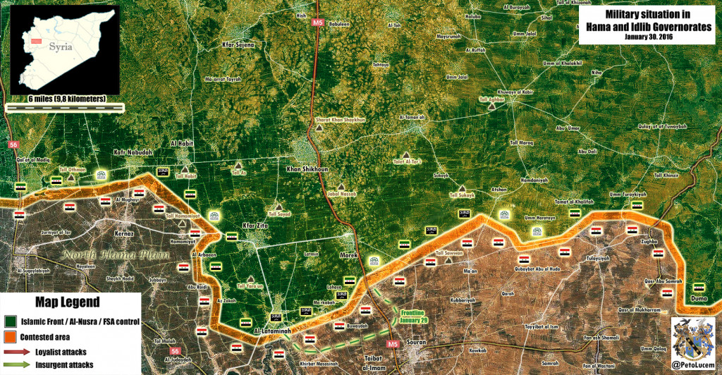 Map: insurgent offensive in Hama Governorate to be repelled