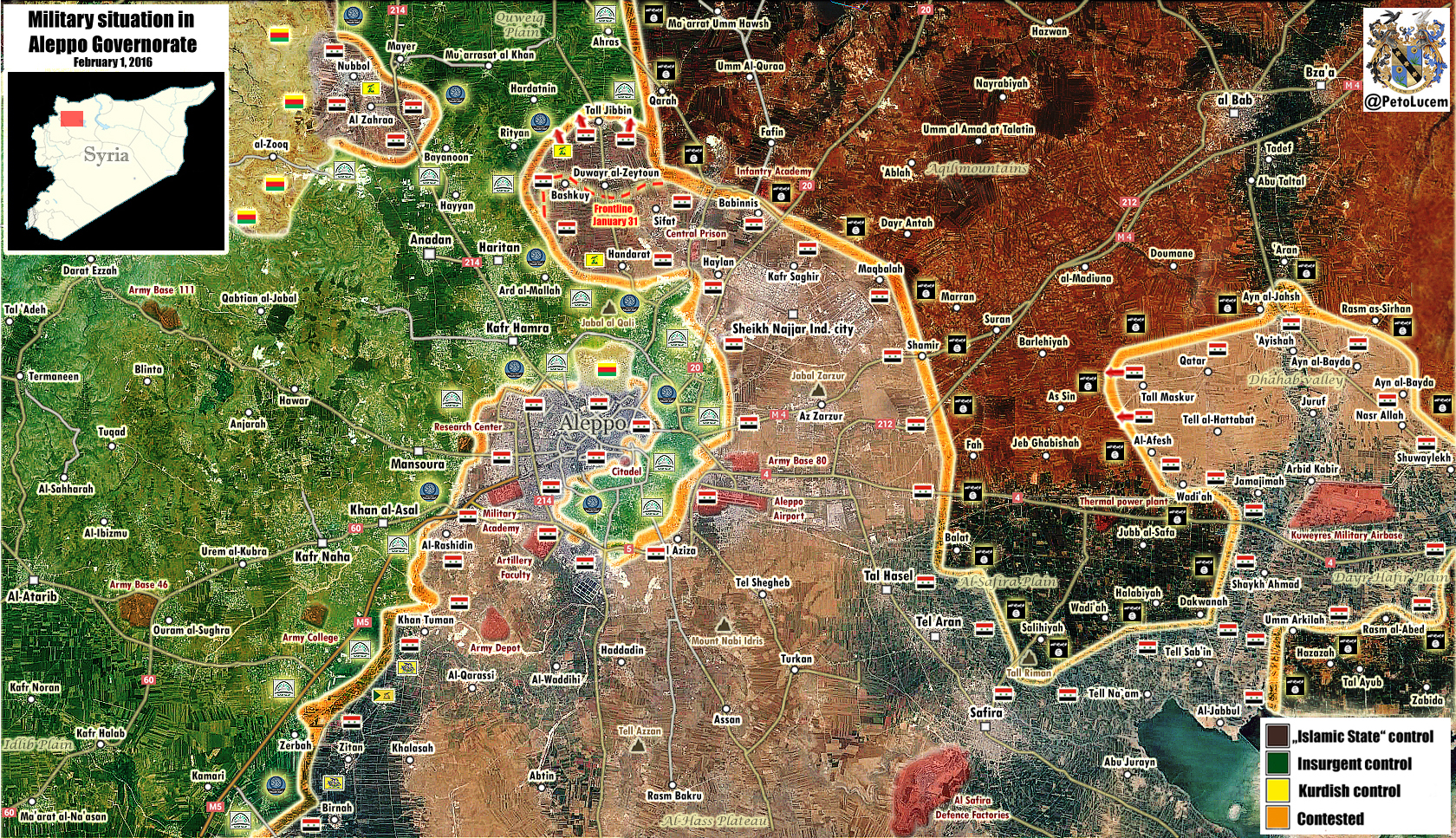 Map: Battle of Aleppo, Syria