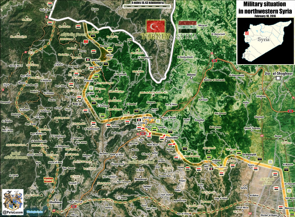 Map: Military Situation in Northwestern Syria on Feb. 18