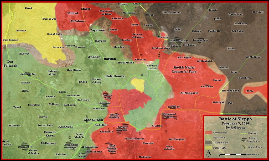 MAP: Battle of Aleppo. Syrian Forces Liberated Rityan and Mayer