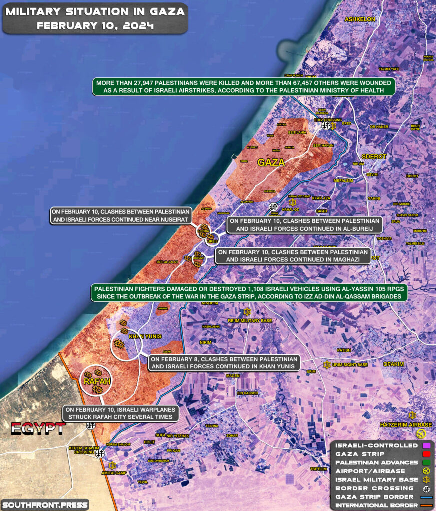 Gaza Map Now Military Situation In Gaza Strip On February 10, 2024 (Map Update)