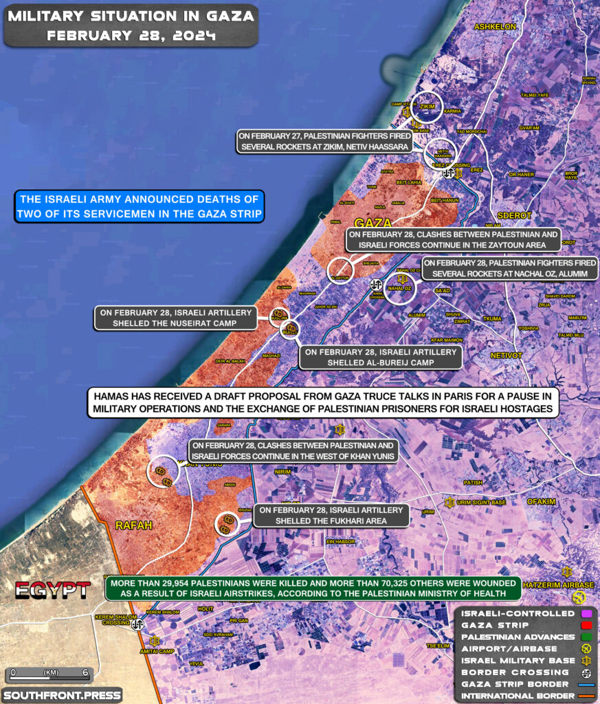Gaza Map Now Military Situation In Gaza Strip On February 28, 2024 (Map Update)