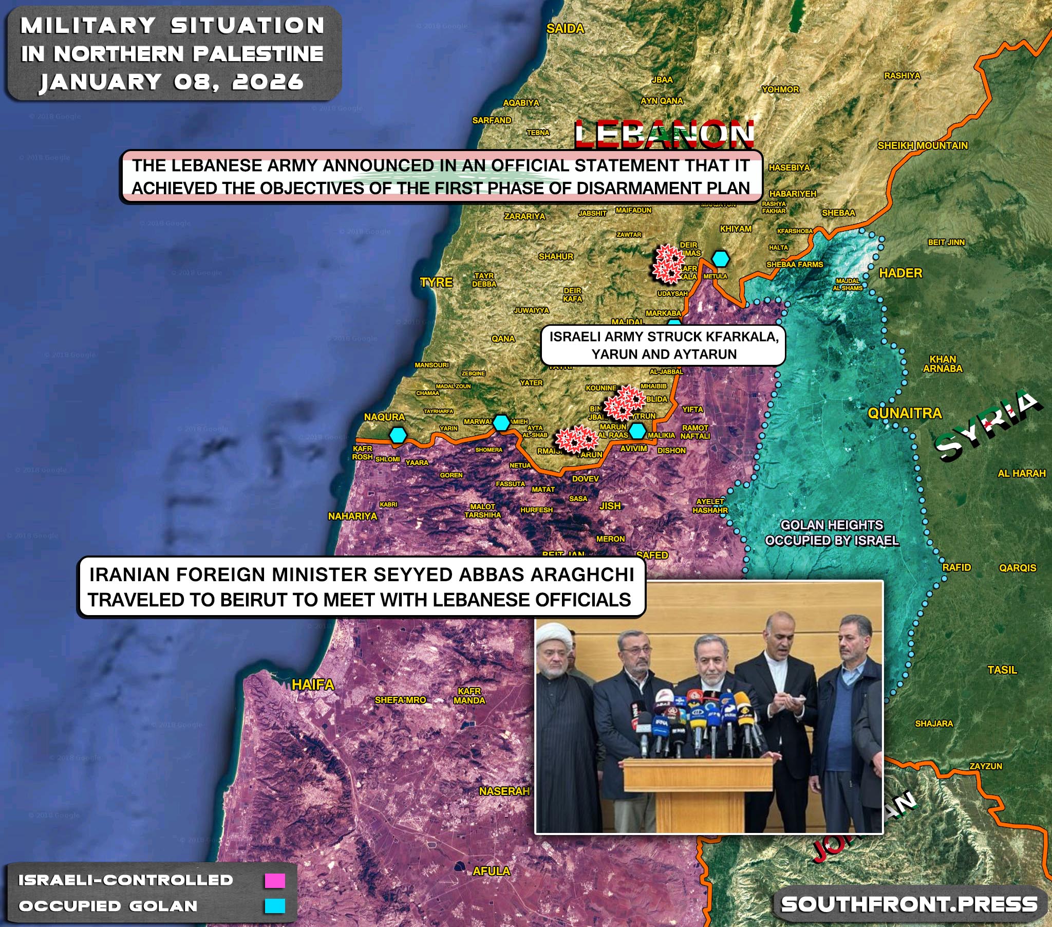 Military Situation In Northern Palestine On January 8, 2026 (Map Update)