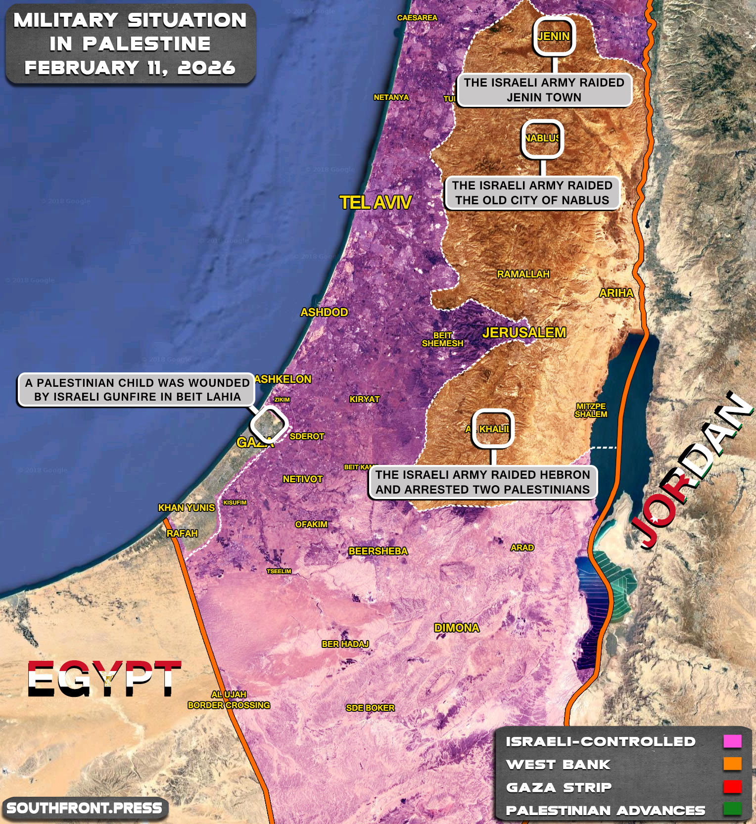 Military Situation In Palestine On February 11, 2026 (Maps Update)