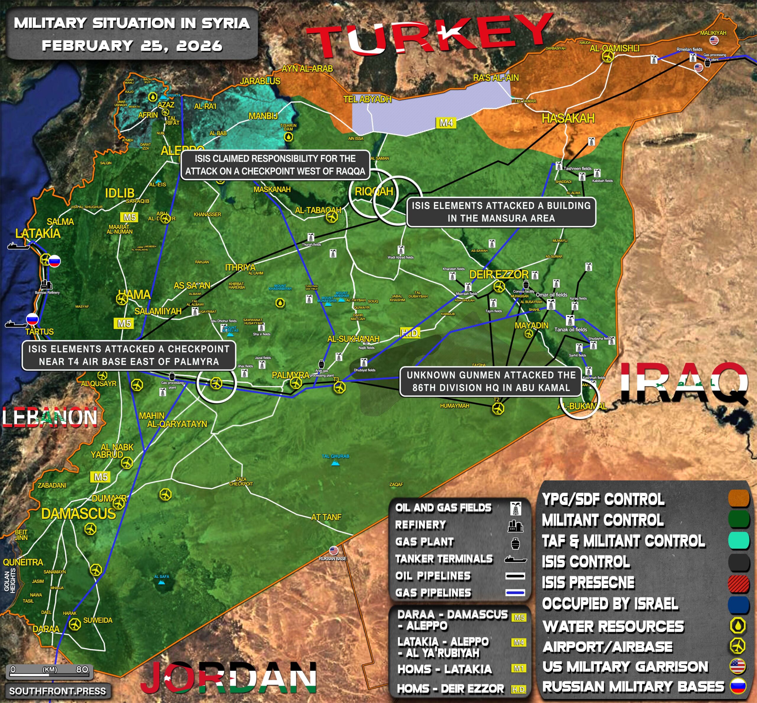 Military Situation In Syria On February 25, 2026 (Map Update)
