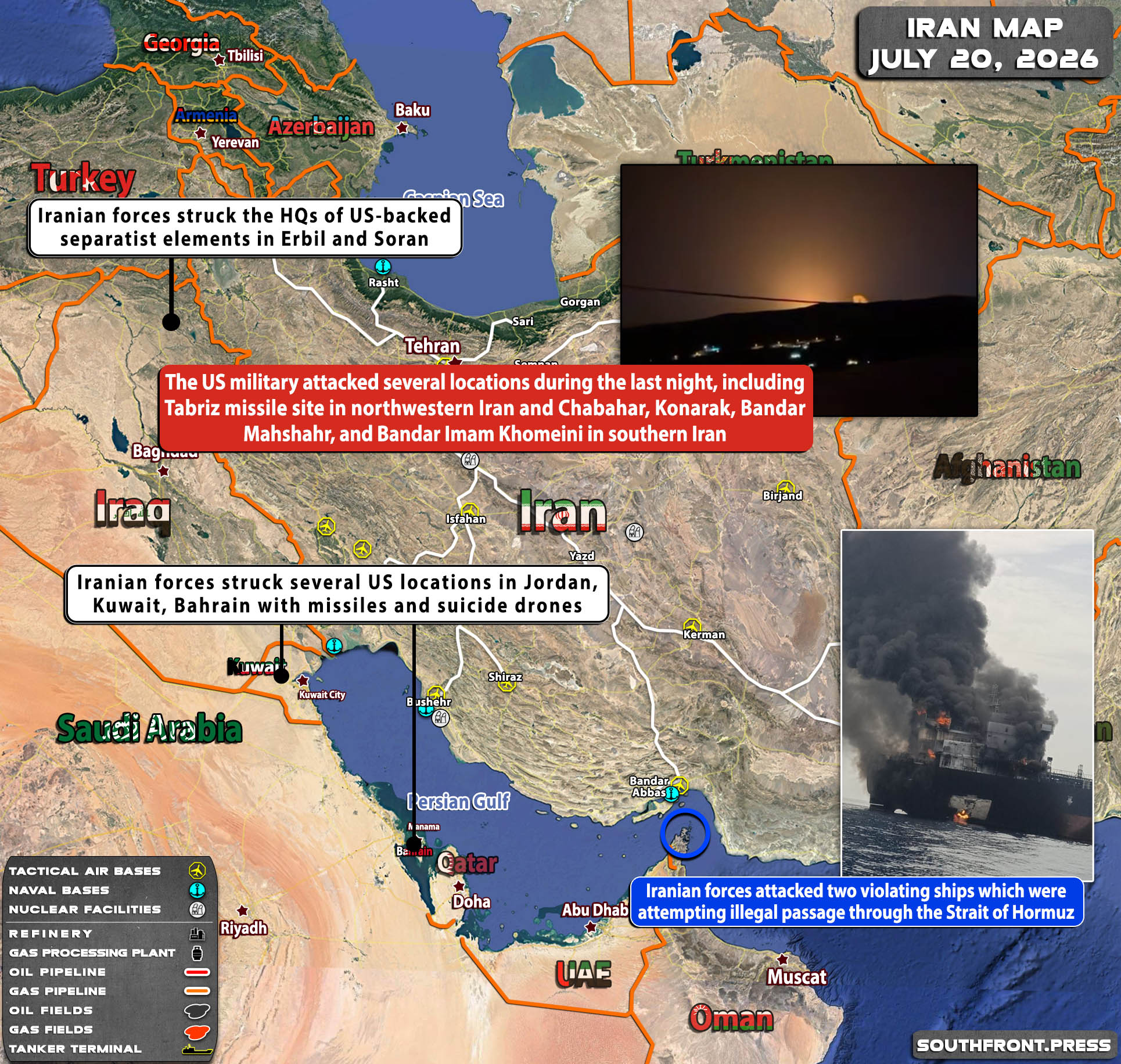 Military Situation In Iran On July 20, 2026 (Map Update)