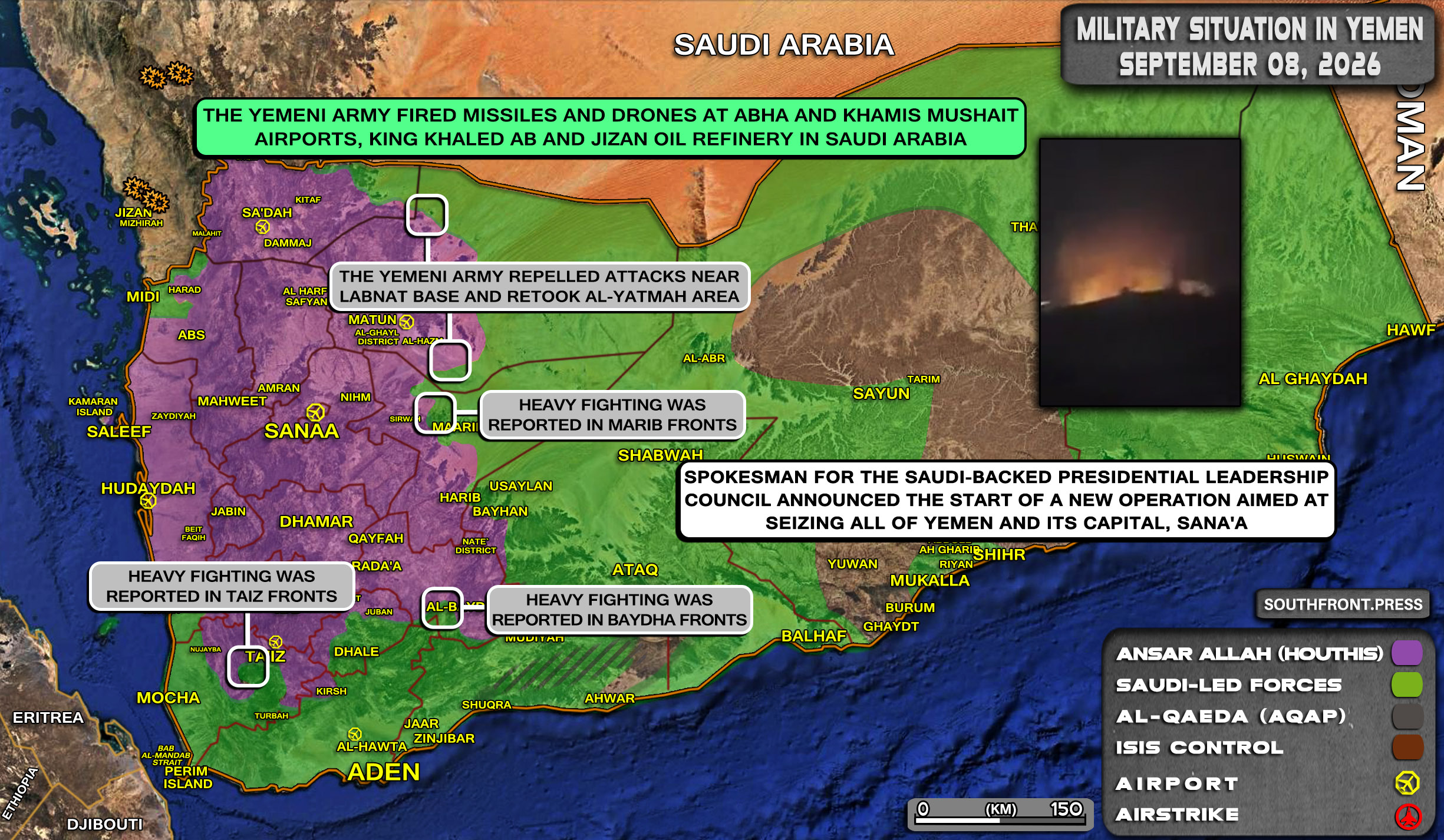 Military Situation In Yemen On September 8 2026 Map Update 